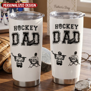 Father's Day Gifts, Custom Hockey Father, Grandpa - Personalized Tumbler
