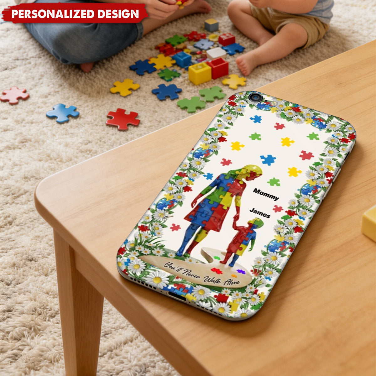 You'll Never Walk Alone - Personalized Full Print Phone Case Caring for Autism