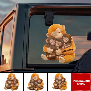 Custom Mother Monkey & Children Car Window Decal Sticker Mother's Day Gifts For Wife, Mom
