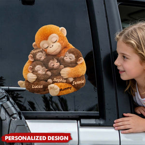 Custom Mother Monkey & Children Car Window Decal Sticker Mother's Day Gifts For Wife, Mom