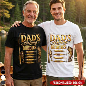 Personalized Fishing Theme Shirt - Father's Day Gift for Dad, Papa, Grandpa, Daddy, Fishing Enthusiast