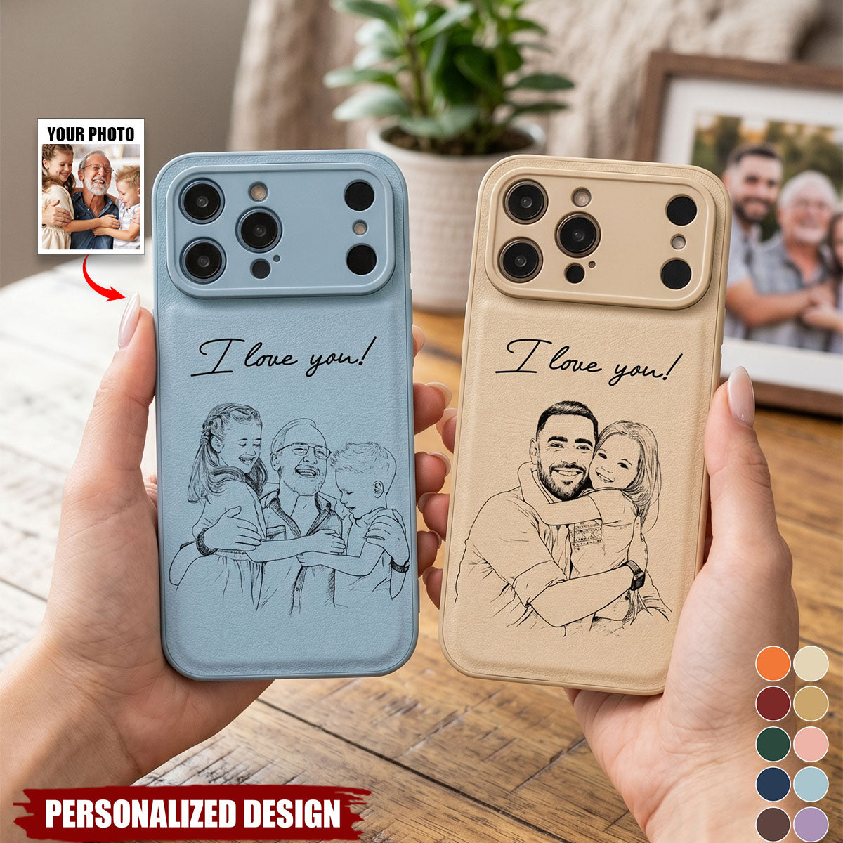 Custom Photo Phone Case - Personalized Father's Day Gift For Husband, Daddy, Grandpa