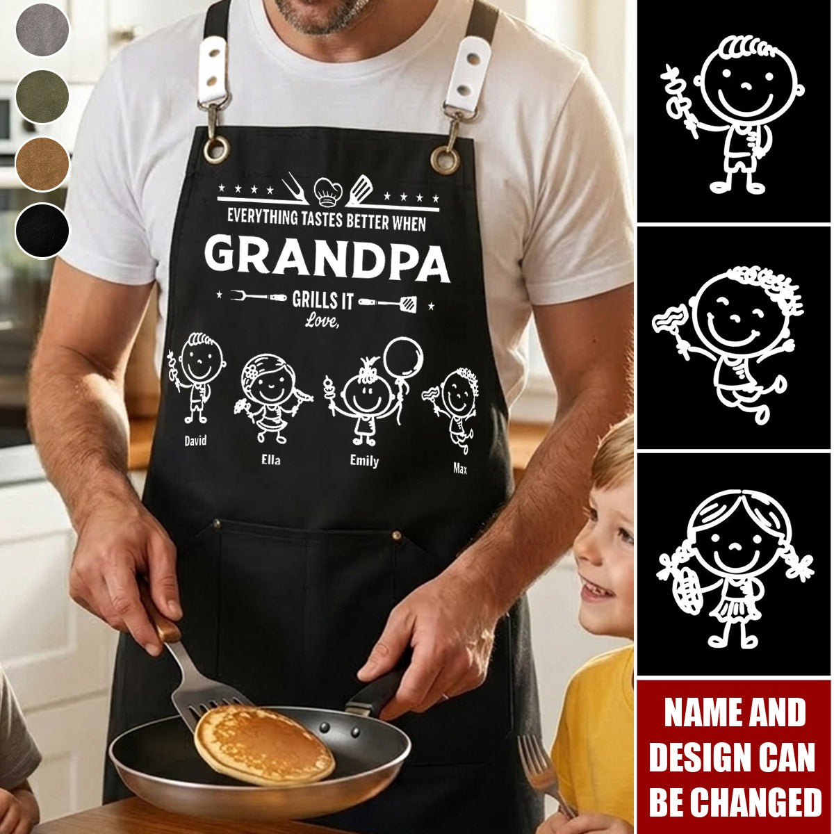 Father's Day gift: Food baked by Dad and Grandpa tastes even better—personalized apron.