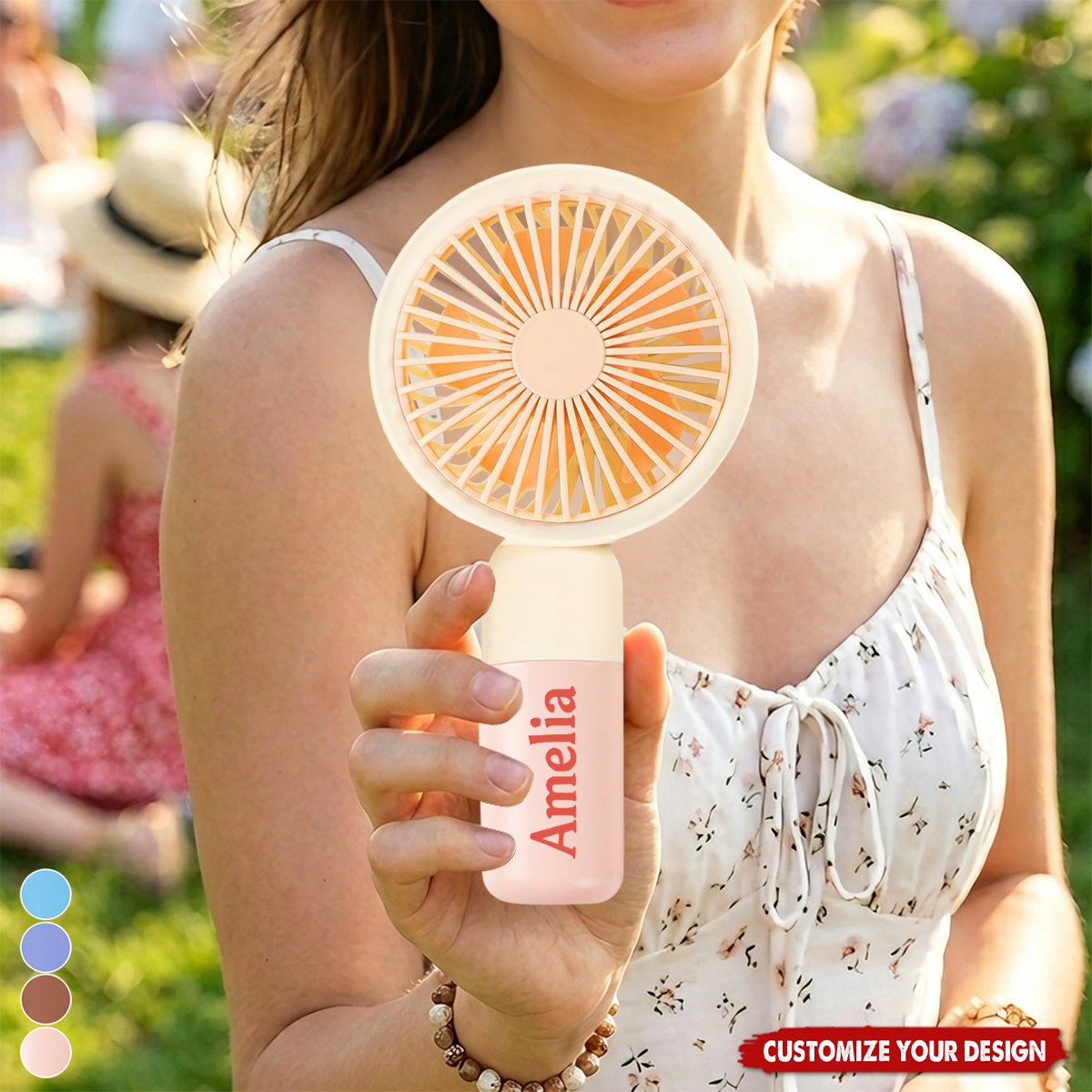 Gift For Summer With Name Design - Personalized Handheld Fan