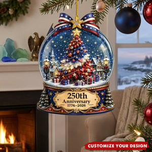 250th Anniversary Acrylic Ornament, 1776-2026 American, Christmas Patriotic Keepsake