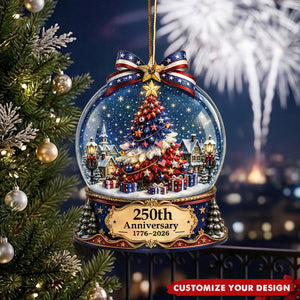 250th Anniversary Acrylic Ornament, 1776-2026 American, Christmas Patriotic Keepsake