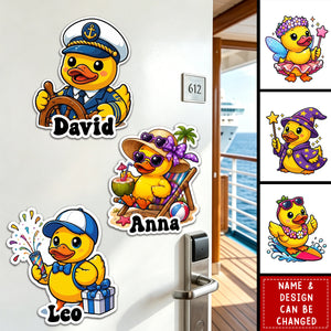 Cute Duck - Cruise Door Signs Stateroom Decor Cruising Family Vacation, Girls Trip - Personalized Magnet