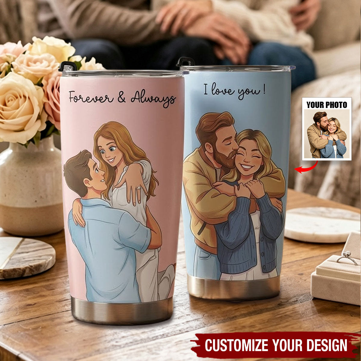 Custom Anniversary Gifts For Wife, Girlfriend - Personalized Tumbler Cup