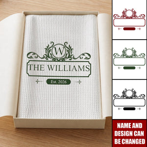 Custom Monogram New House Gift For Couple - Personalized Kitchen Towel