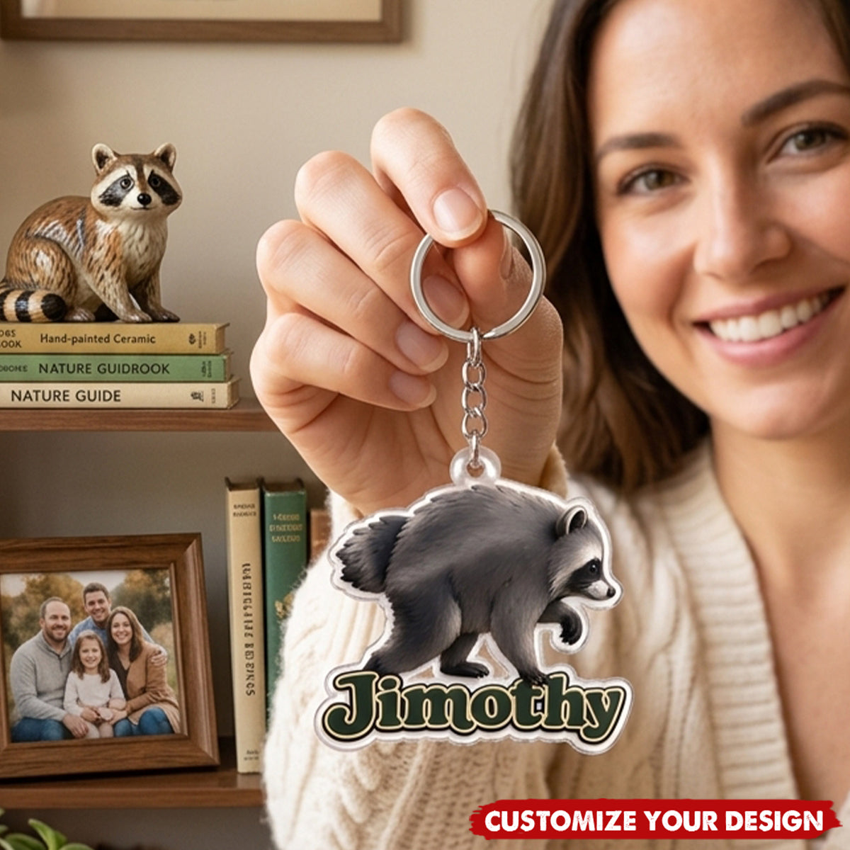 Jimothy Raccoon Acrylic Keychain - Trending 2026 Keep Sake