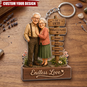 Custom Acrylic Keychain - Personalized Family Name Sign, Anniversary Christmas Gifts
