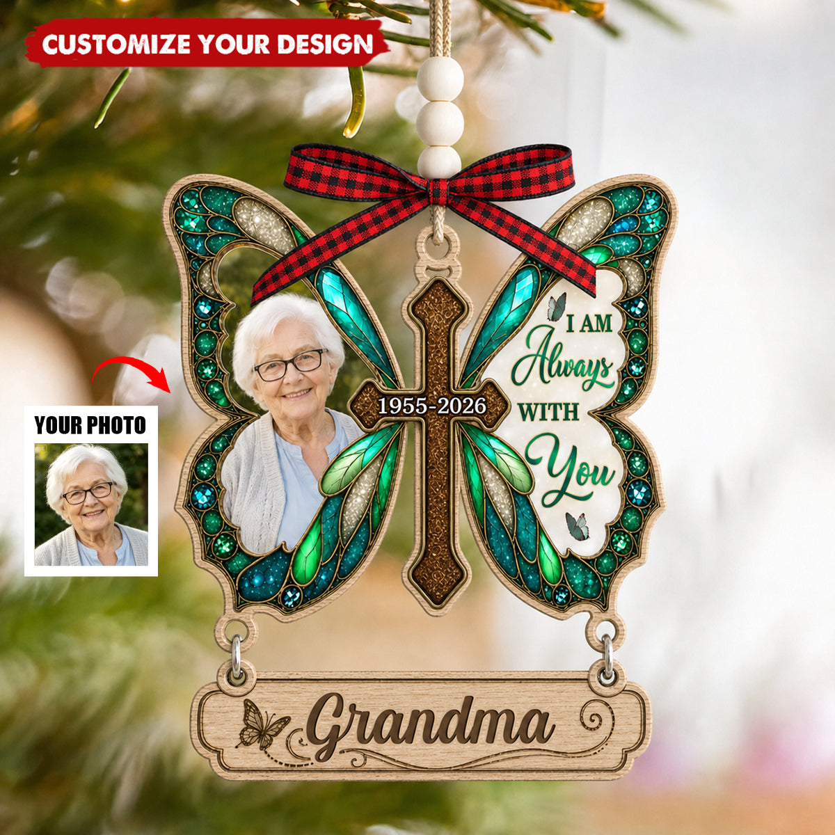 Custom Photo Acrylic Ornament - Personalized Christmas Memorial Sympathy Gifts