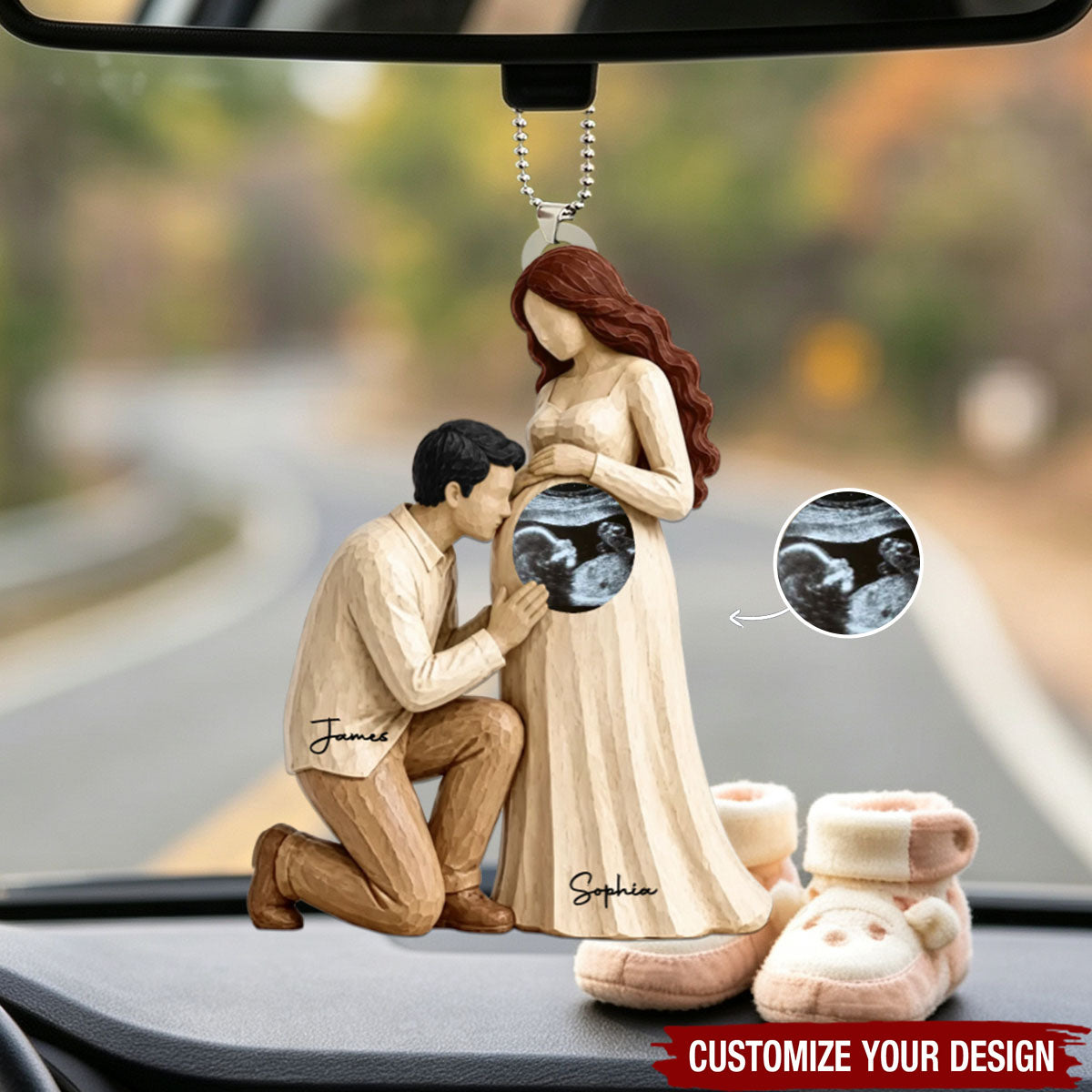 Tiny Miracle On The Way - Personalized Acrylic Car Ornament