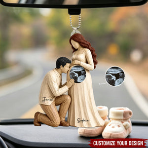 Tiny Miracle On The Way - Personalized Acrylic Car Ornament