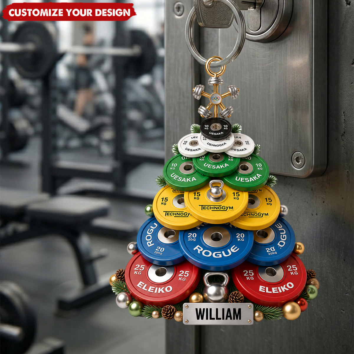 Weight Plate Tree Personalized Acrylic Keychain