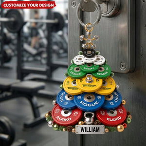 Weight Plate Tree Personalized Acrylic Keychain