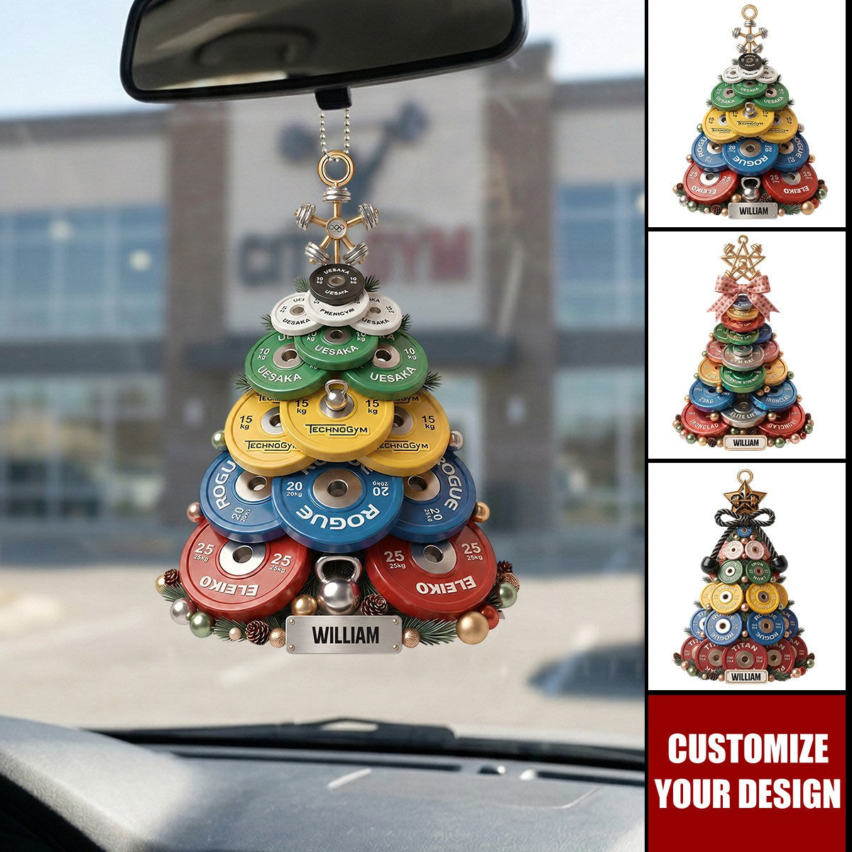 Weight Plate Tree Personalized Acrylic Car Ornament