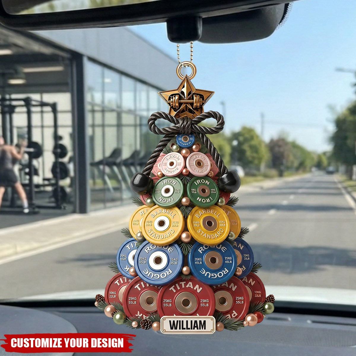 Weight Plate Tree Personalized Acrylic Car Ornament