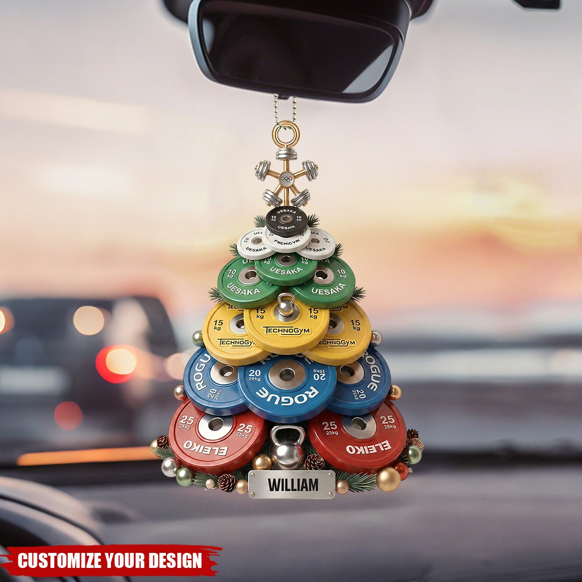 Weight Plate Tree Personalized Acrylic Car Ornament