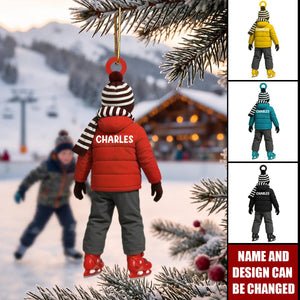 Personalized Skating Kid Ornament - Gift For Ice Skater