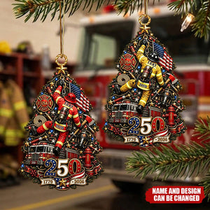 Firefighter 250th Anniversary USA Ornament - Personalized Christmas Gifts