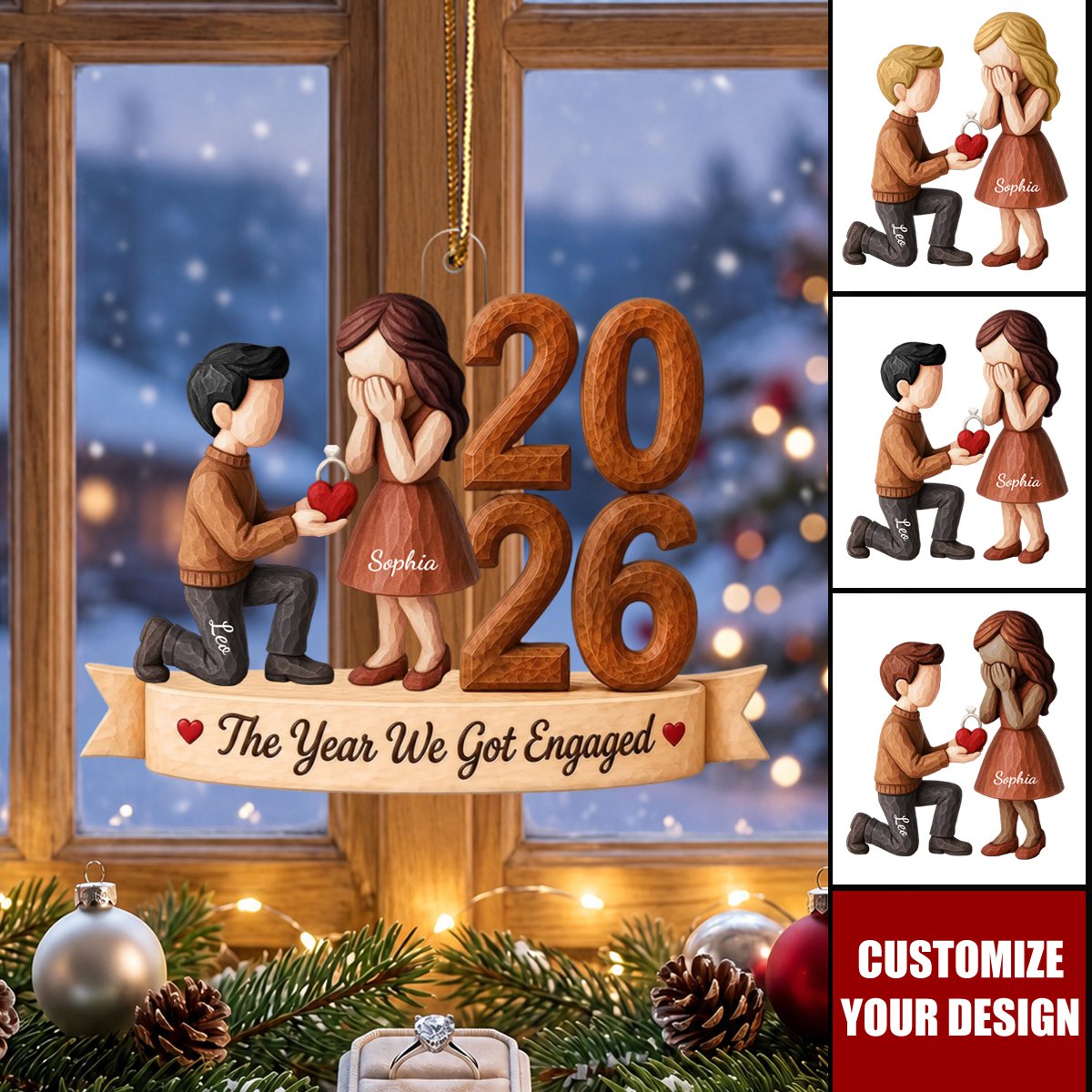 The Year We Got Engaged 2026 – Personalized Acrylic Ornament