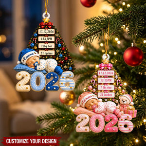 Personalized Baby's First Christmas Ornament - Announcement Gift