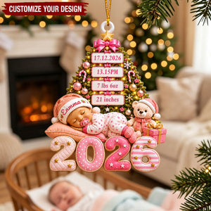 Personalized Baby's First Christmas Ornament - Announcement Gift