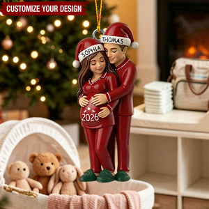 See You In 2026 - Personalized Pregnant Couple Christmas Ornament