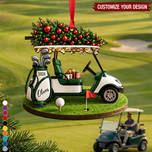 Personalized Golf Cart Christmas Ornament - Golf Lover Gift