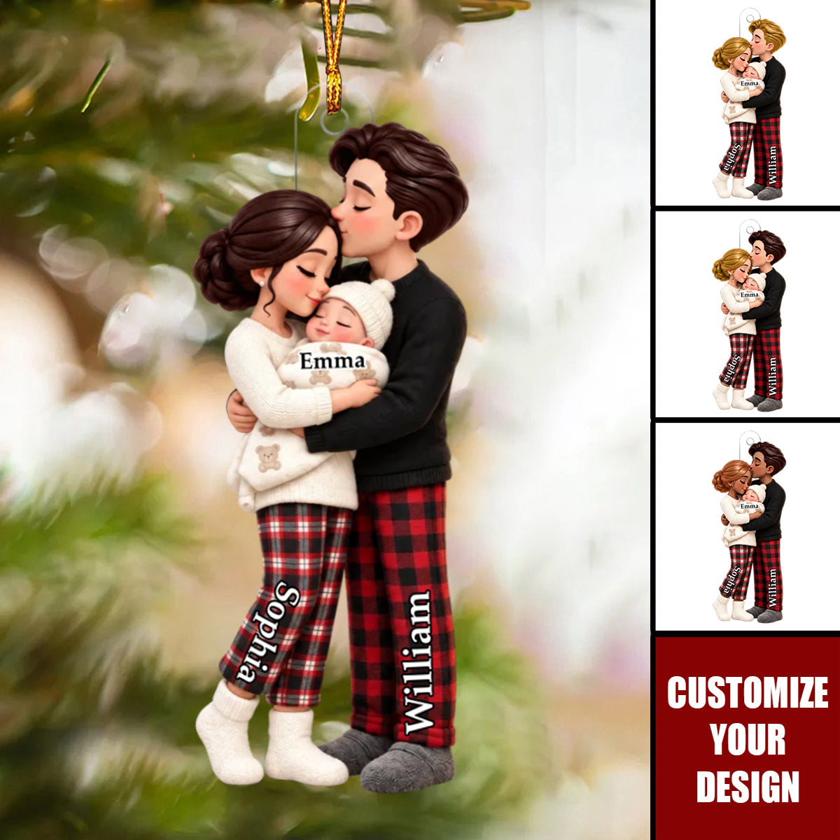 New Chapter First Christmas As Family Of Three - Christmas Tree Keepsake For New Parents