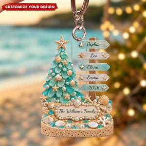 Personalized Beach Family Acrylic Keychain