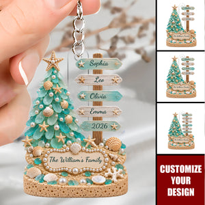 Personalized Beach Family Acrylic Keychain