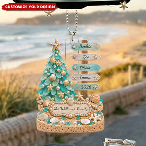 Personalized Beach Family Acrylic Car Ornament