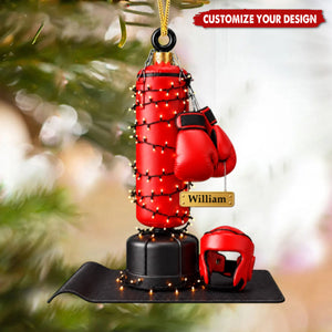 Personalized Boxing Christmas Ornament 2026 - Fighter Keepsake