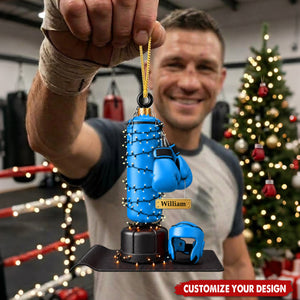 Personalized Boxing Christmas Ornament 2026 - Fighter Keepsake