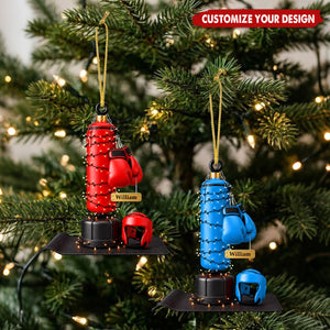 Personalized Boxing Christmas Ornament 2026 - Fighter Keepsake