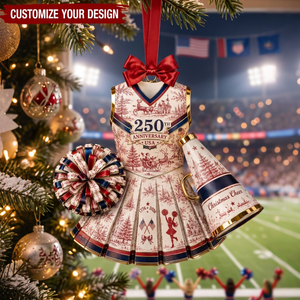 Personalized USA 250th Anniversary Acrylic Ornament - Custom Cheerleader Christmas Ornament