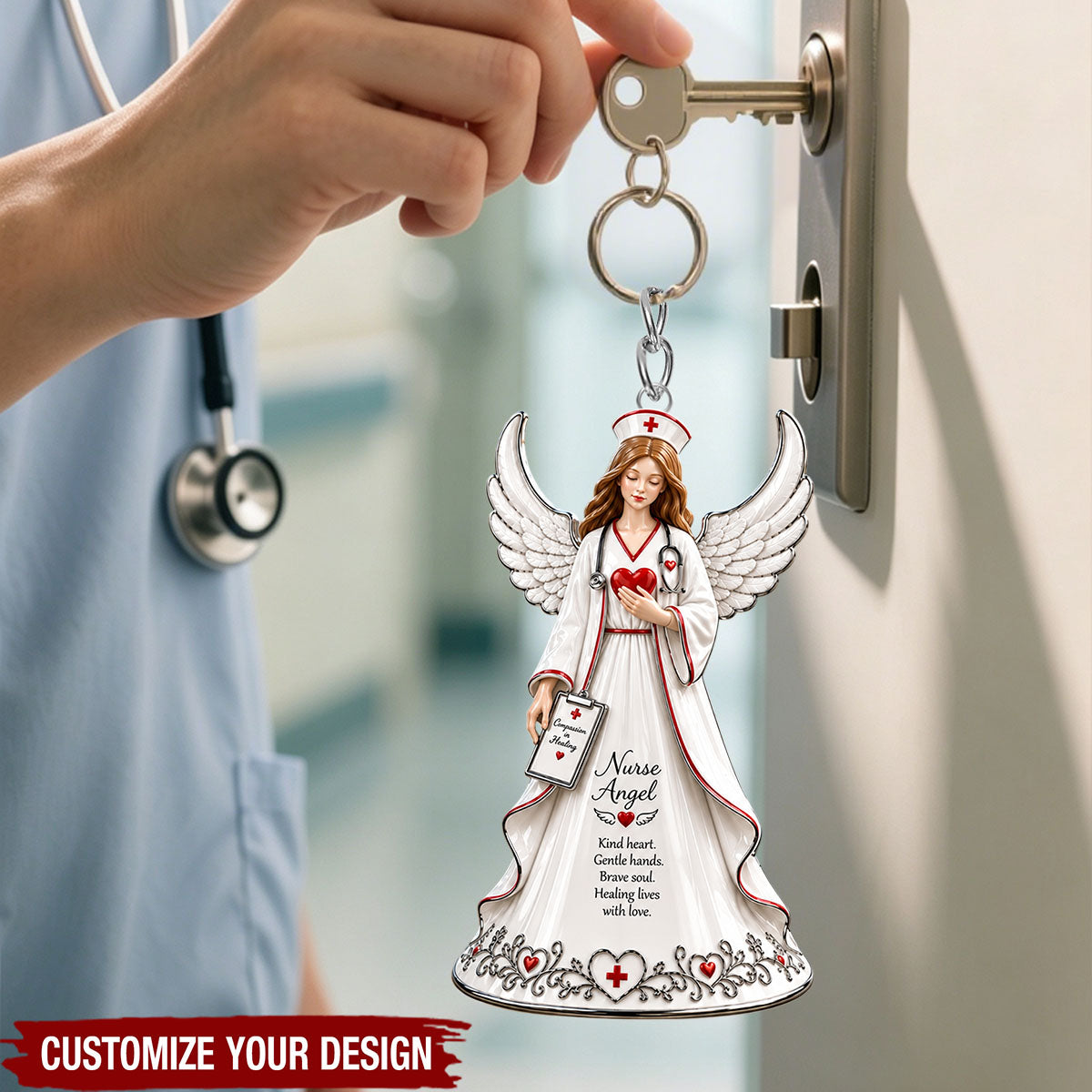 Personalized Nurse Keychain - Healthcare Worker Gift