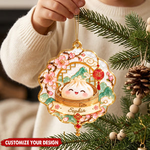Custom Dumpling Acryic Christmas Ornament - Kids Christmas Gift