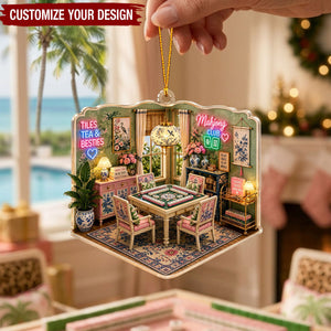 Personalized Acrylic Mahjong Ornament - Mahjong Lover Gift