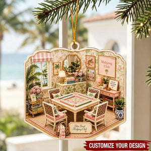Personalized Acrylic Mahjong Ornament - Mahjong Lover Gift