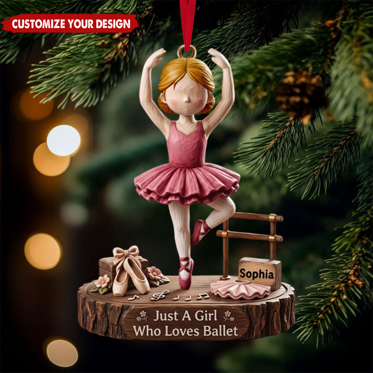Ballet Girl Acrylic Ornament - Personalized Christmas Gifts For Ballet Lovers
