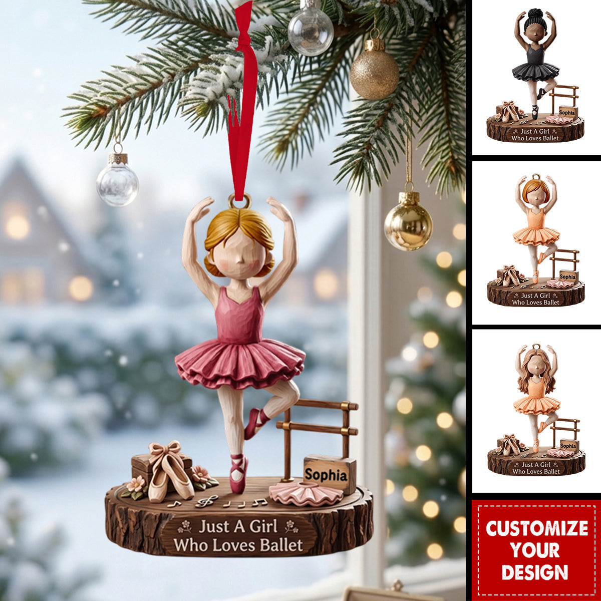 Ballet Girl Acrylic Ornament - Personalized Christmas Gifts For Ballet Lovers