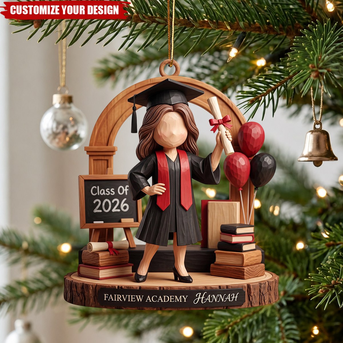 Senior Graduation Acrylic Ornament - Personalized Christmas Gifts For Graduates