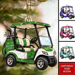Personalized Golf Cart Ornament - Christmas Gift For Golfer Husband Dad Grandpa