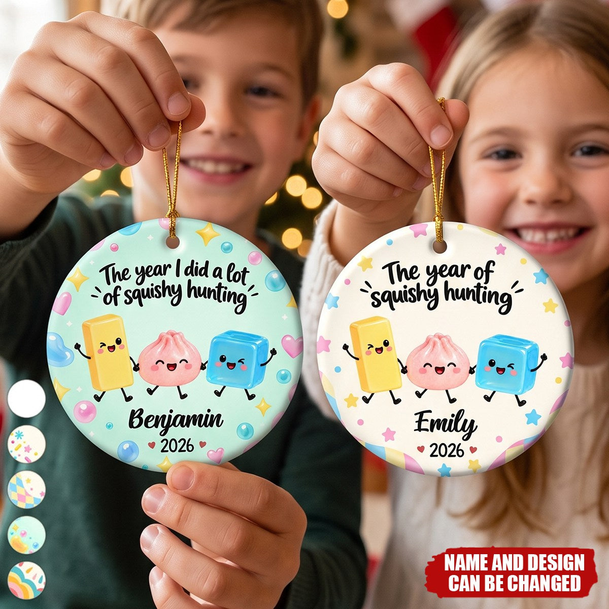 Custom Squishy Ceramic Ornament - Personalized Christmas Birthday Gifts For Kids