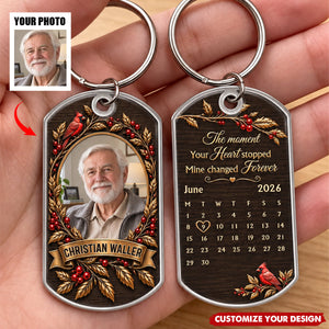 Custom Photo Keychain - Personalized Memorial Sympathy Gifts For Loss Of Mom, Dad
