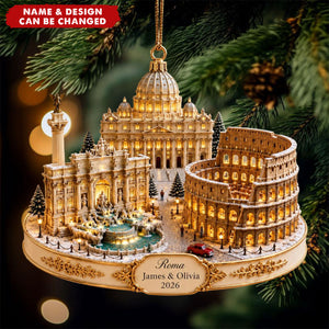 Travel City Landmarks - Personalized Christmas Acrylic Ornament