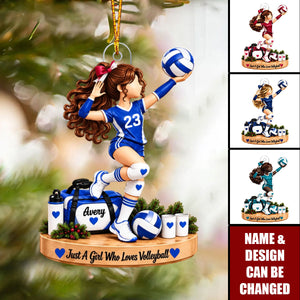 Personalized Volleyball Girl Acrylic Ornament - Gift For Girls